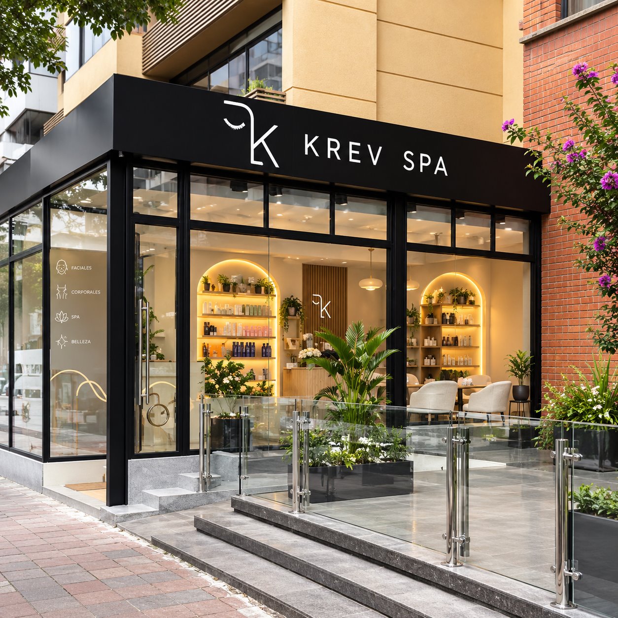 Aplicación de tratamiento facial en Krev Spa